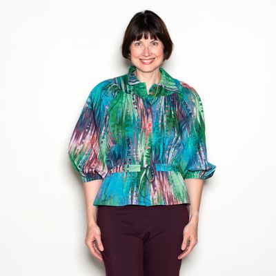Byrd Blouse Kit: Green Glitch Tana Lawn SCBBGG