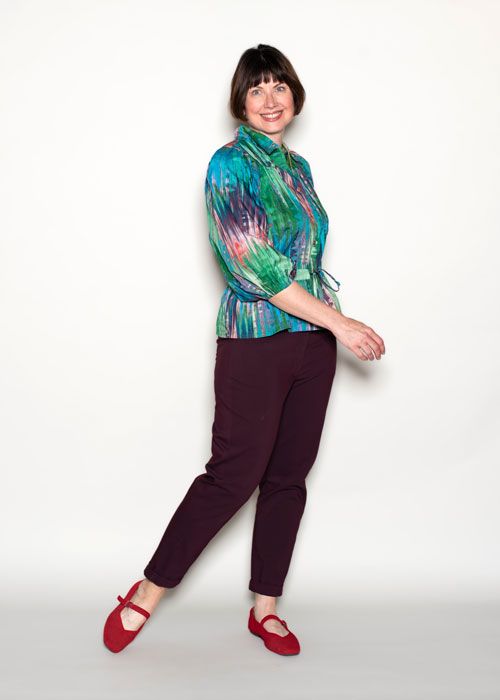 Byrd Blouse Kit: Green Glitch Tana Lawn