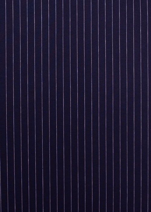Pinstripe Linen - Navy Blue and White