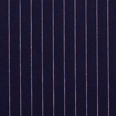 Pinstripe Linen - Navy Blue and White 37-725-2
