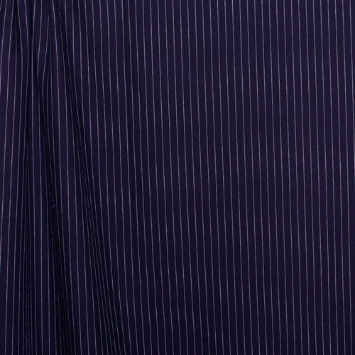 Pinstripe Linen - Navy Blue and White