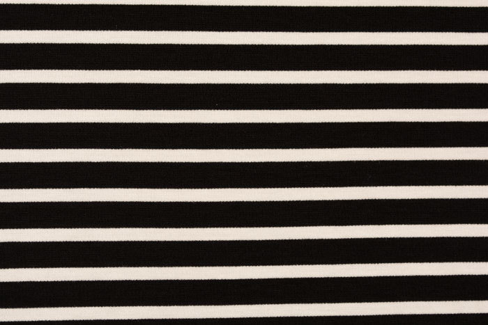 Ponte-Weight Stripe - White on Black