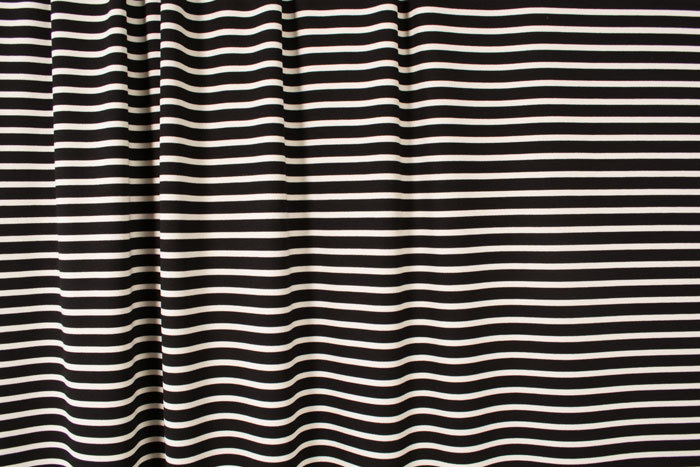 Ponte-Weight Stripe - White on Black