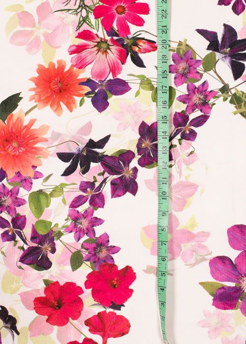 Cotton Corduroy - Cosmos, Clematis, & Dahlias, Oh My! Cotton Corduroy - Cosmos, Clematis, & Dahlias, Oh My!