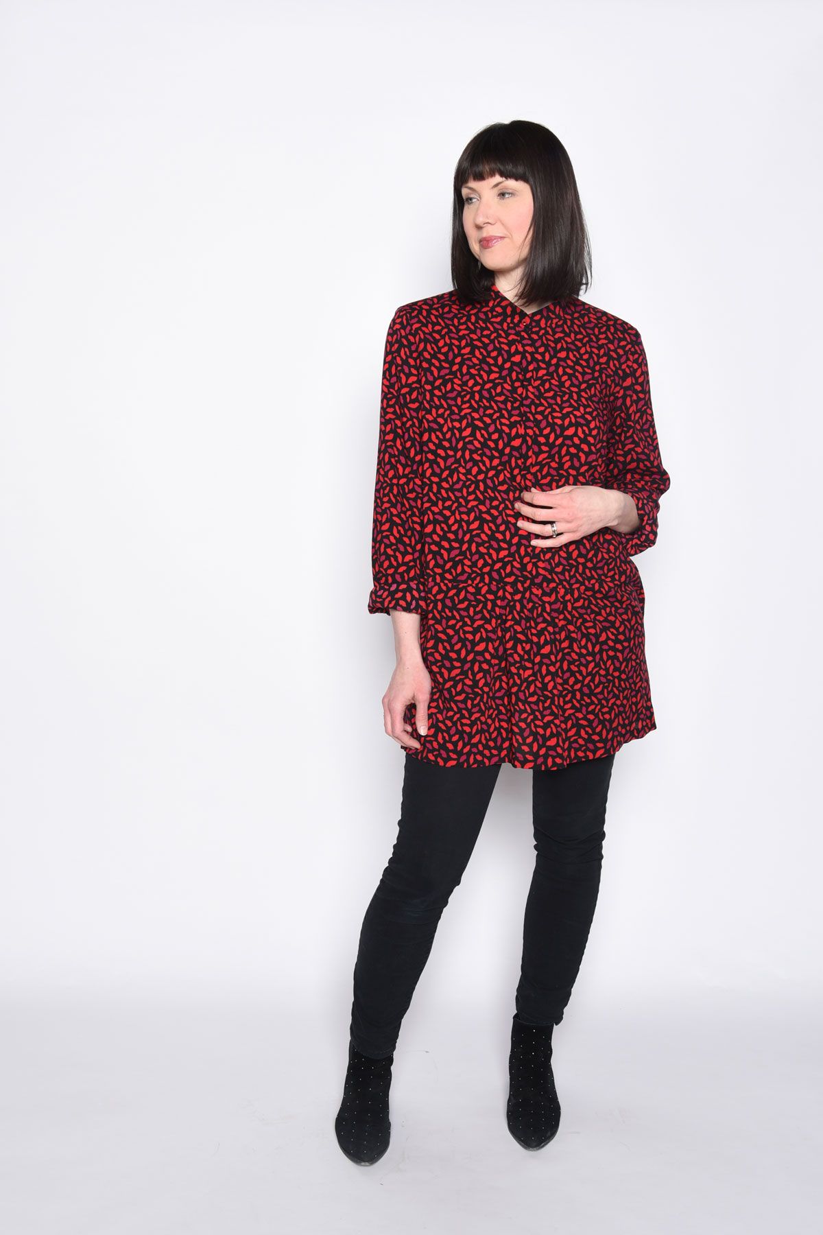 The Berwick St. Tunic in a polyester print. 