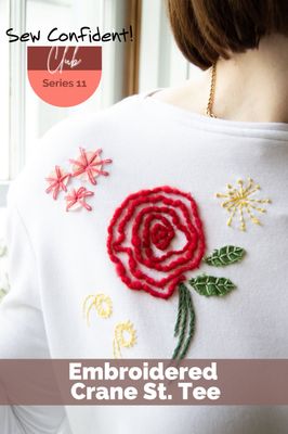 Embroidered Crane St. Tee Sew Confident! Online Workshop SC0422