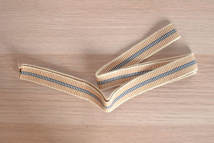 Yellow and Navy Striped Webbing Precut