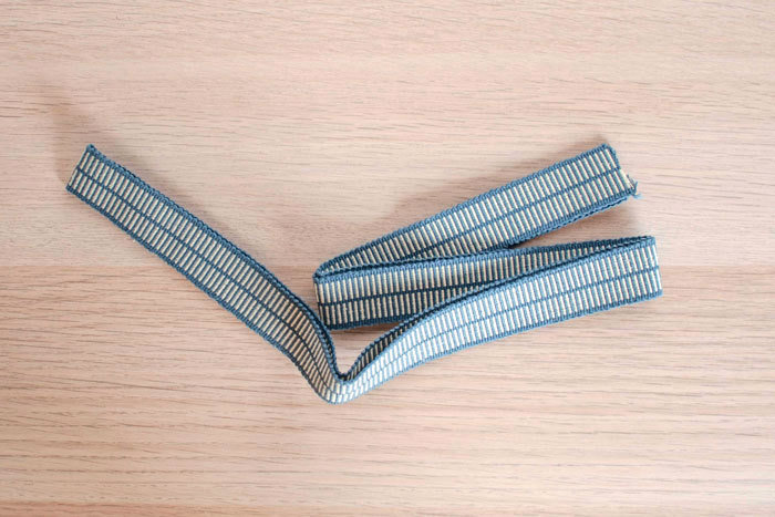 Blue and Cream Striped Webbing Precut