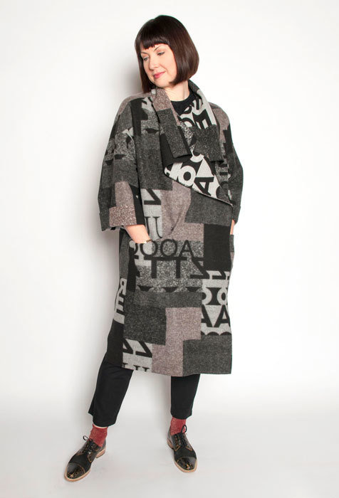 The Flatiron Coat made in a print boiled wool.