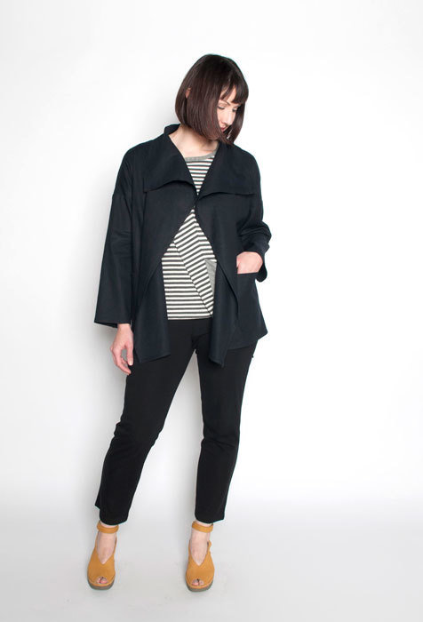 The Flatiron Jacket worn with an Urban Tee and Pencil Pants. 