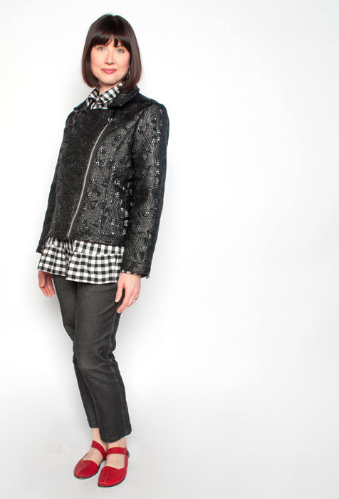The Brando Jacket in black vinyl lace worn with the Venice Shirt and Getaway Jeans. 