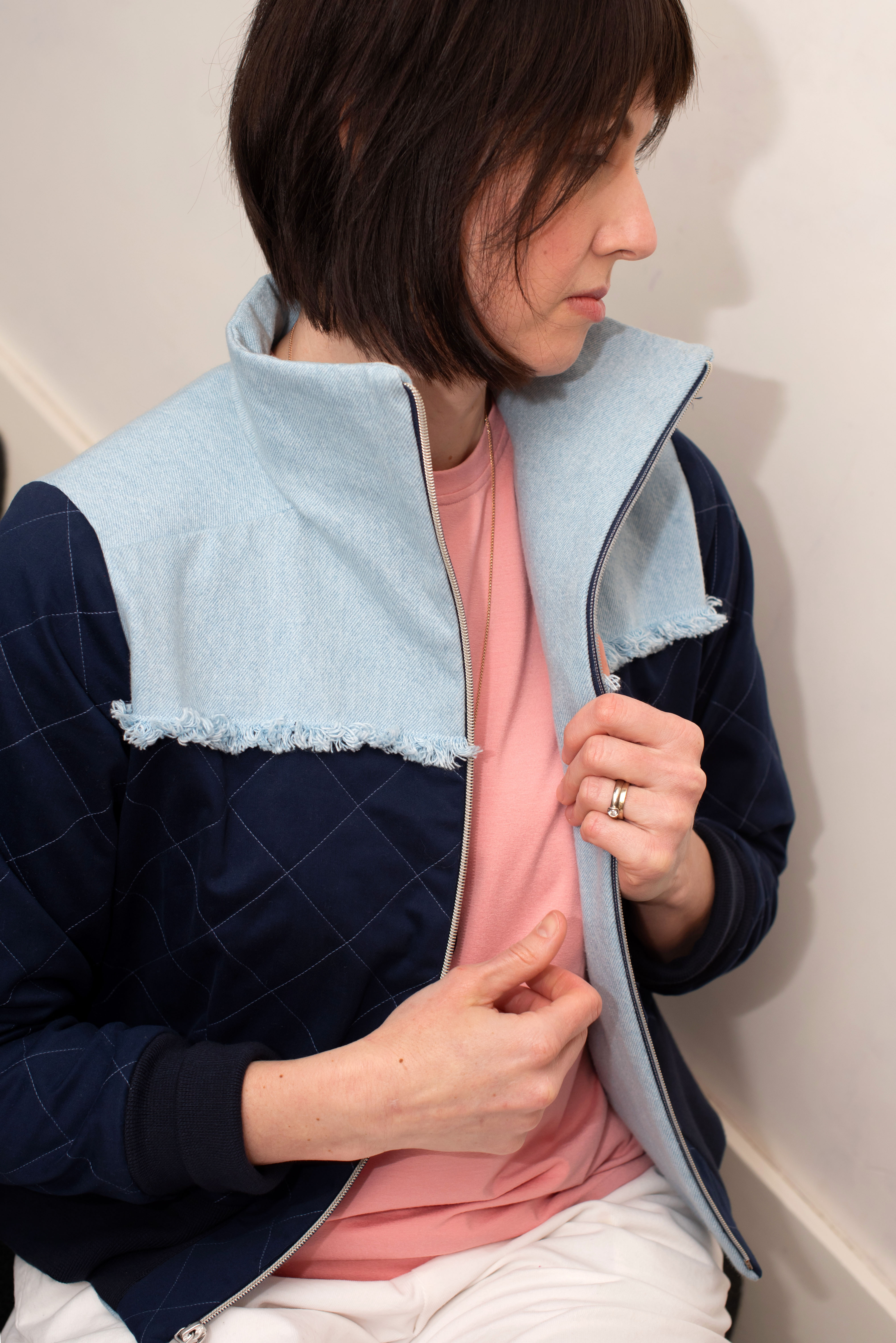 Charlie Bomber Jacket View A yoke and collar. 