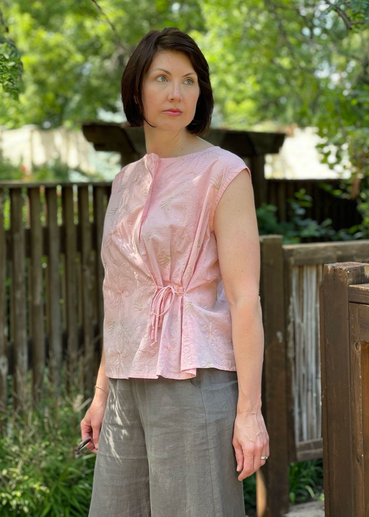 The tie detail on the Gardenia blouse. 