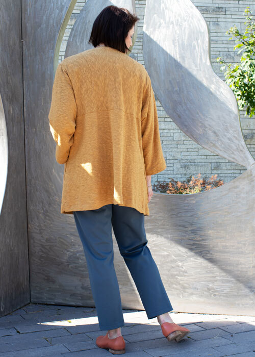 Back view of the Helix Pants paired with the Haiku Two Jacket and Willow Blouse. Back view of the Helix Pants paired with the Haiku Two Jacket and Willow Blouse.