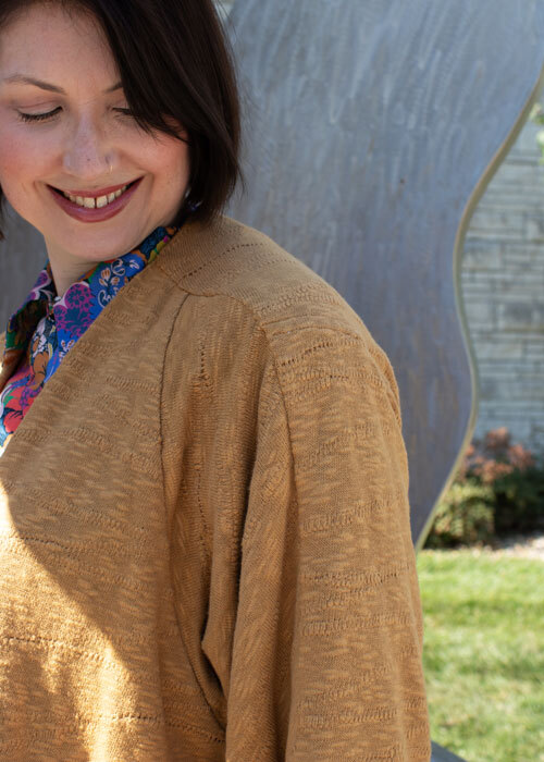 Shoulder detail of the Haiku Two Jacket.
