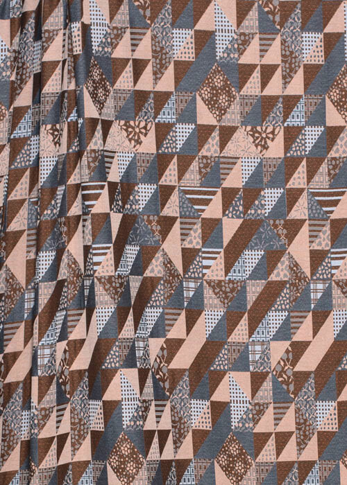 Jacquard - Taupe, Chocolate & Slate Blue Patchwork