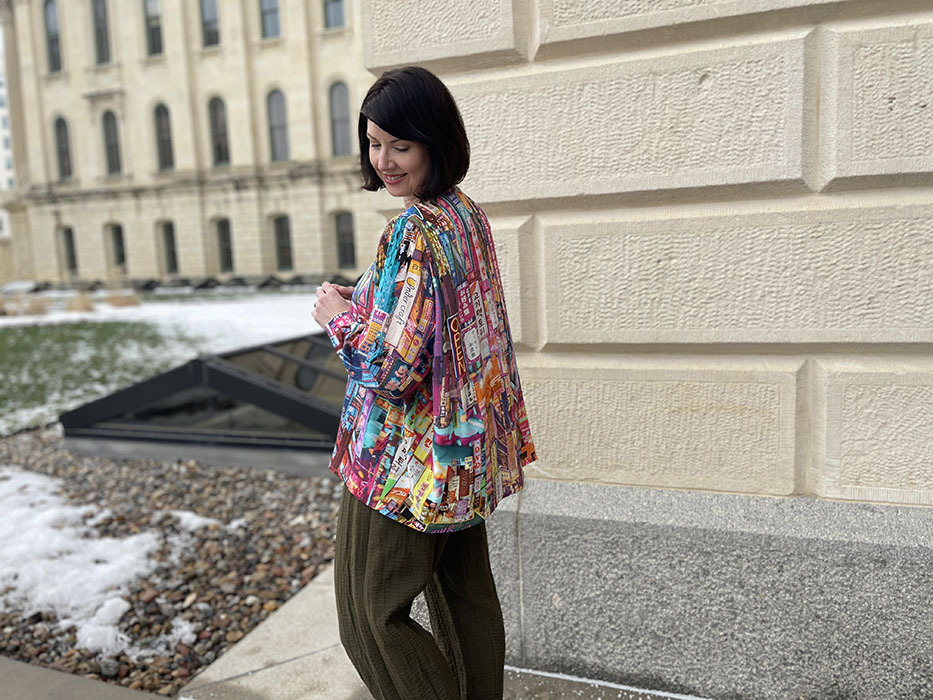 The Bamboo Top in rayon.