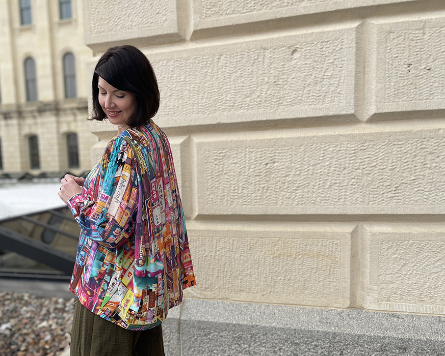 The Bamboo Top in rayon.