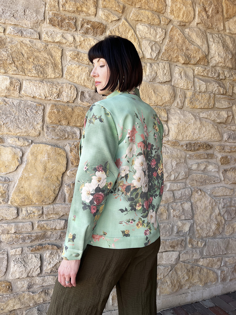 Side view of the Day Jacket, including the elbow patch details. Side view of the Day Jacket, including the elbow patch details.