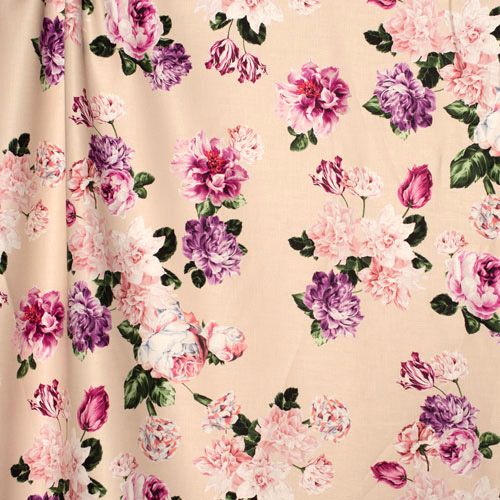 Textured Linen - Pink and Purple Floral