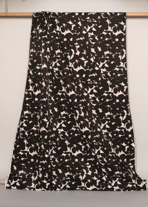 Textured Cotton - Black and White Floral