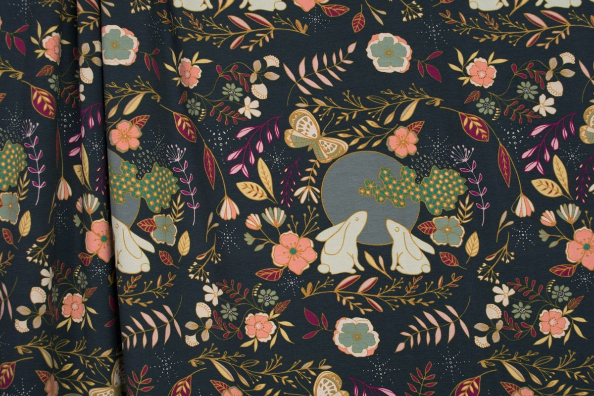 Jersey Knit Cotton - Woodland Bunny