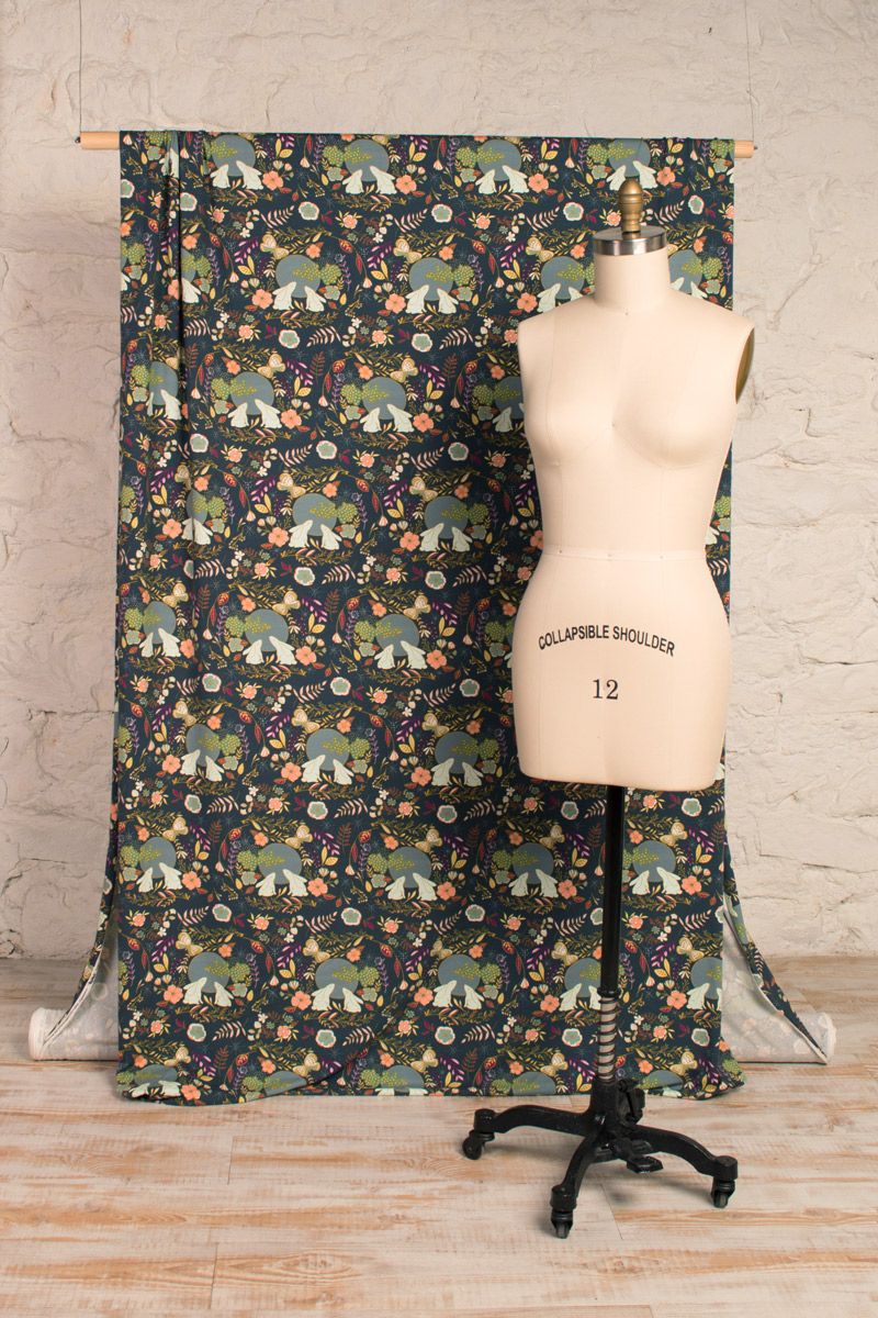 Jersey Knit Cotton - Woodland Bunny