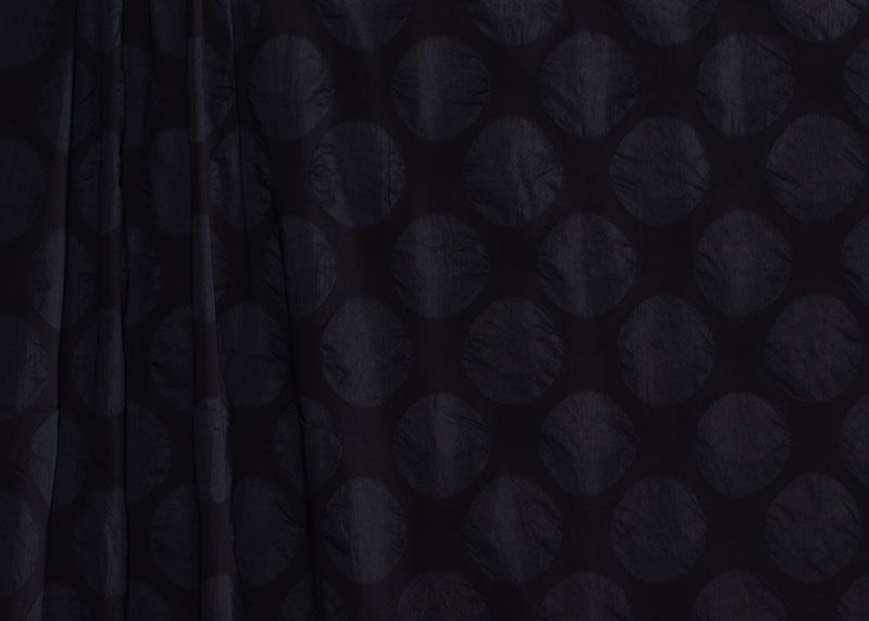 Textured Cotton - Black Polka Dot