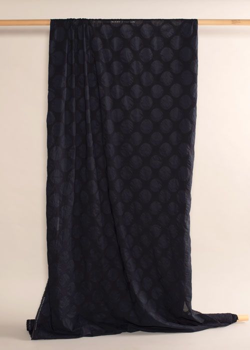 Textured Cotton - Black Polka Dot