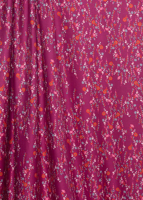 Silk/Viscose Print - Fuchsia, Red, Pink &amp; Grey