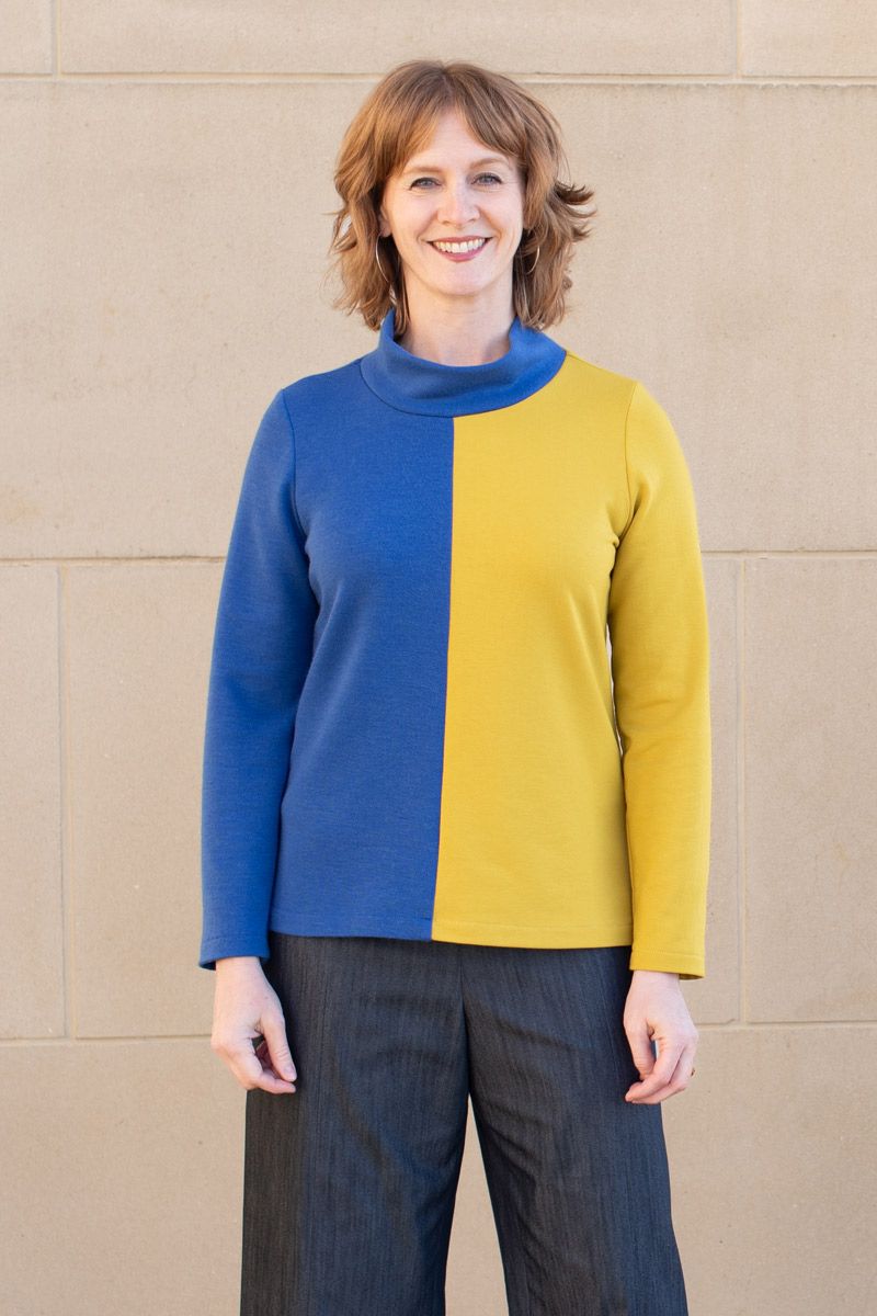 Urban Cowl Top: Sunny Sky