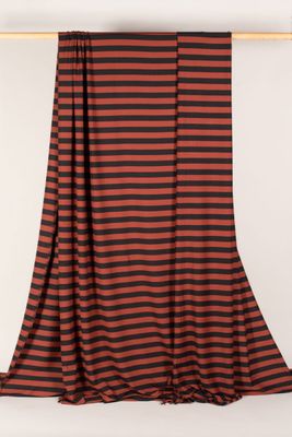 French Terry - Copper &amp; Black Stripe
