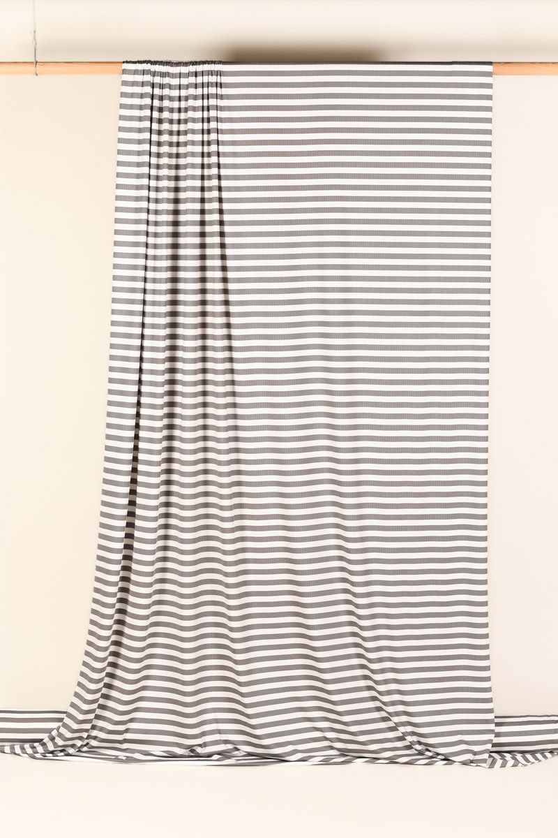 Rib Knit - Grey & White Stripe Rib Knit - Grey & White Stripe