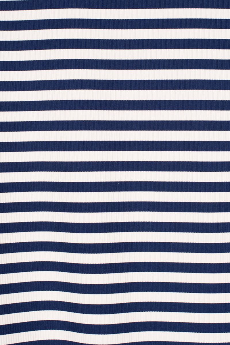 Rib Knit - Navy &amp; White Stripe
