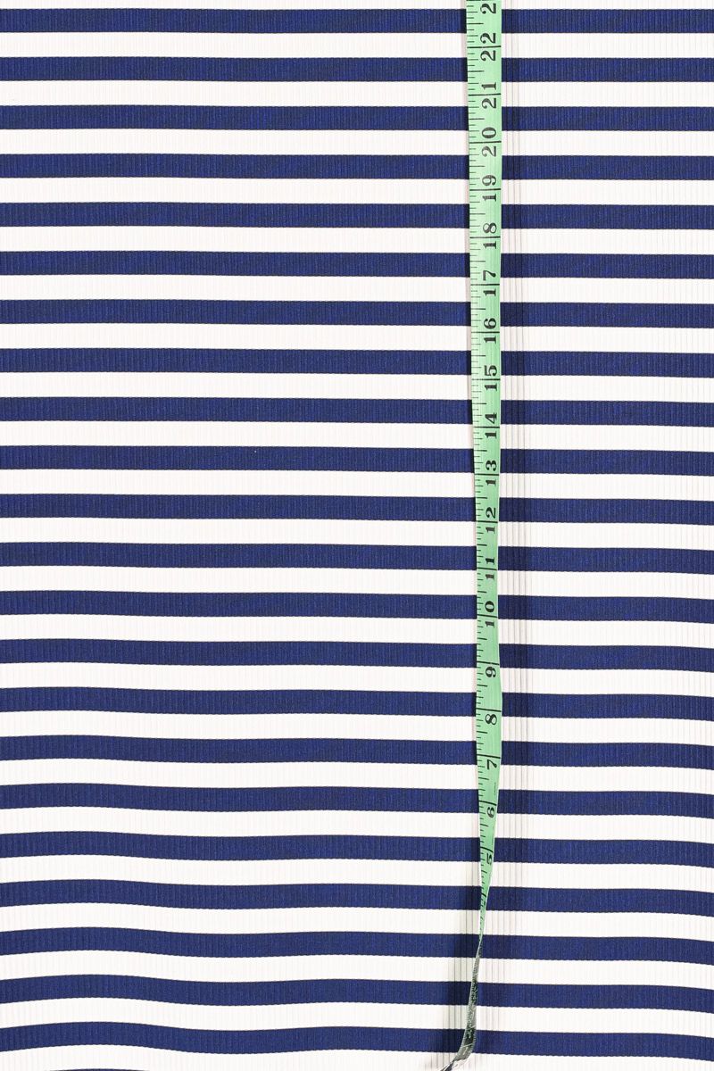 Rib Knit - Navy &amp; White Stripe
