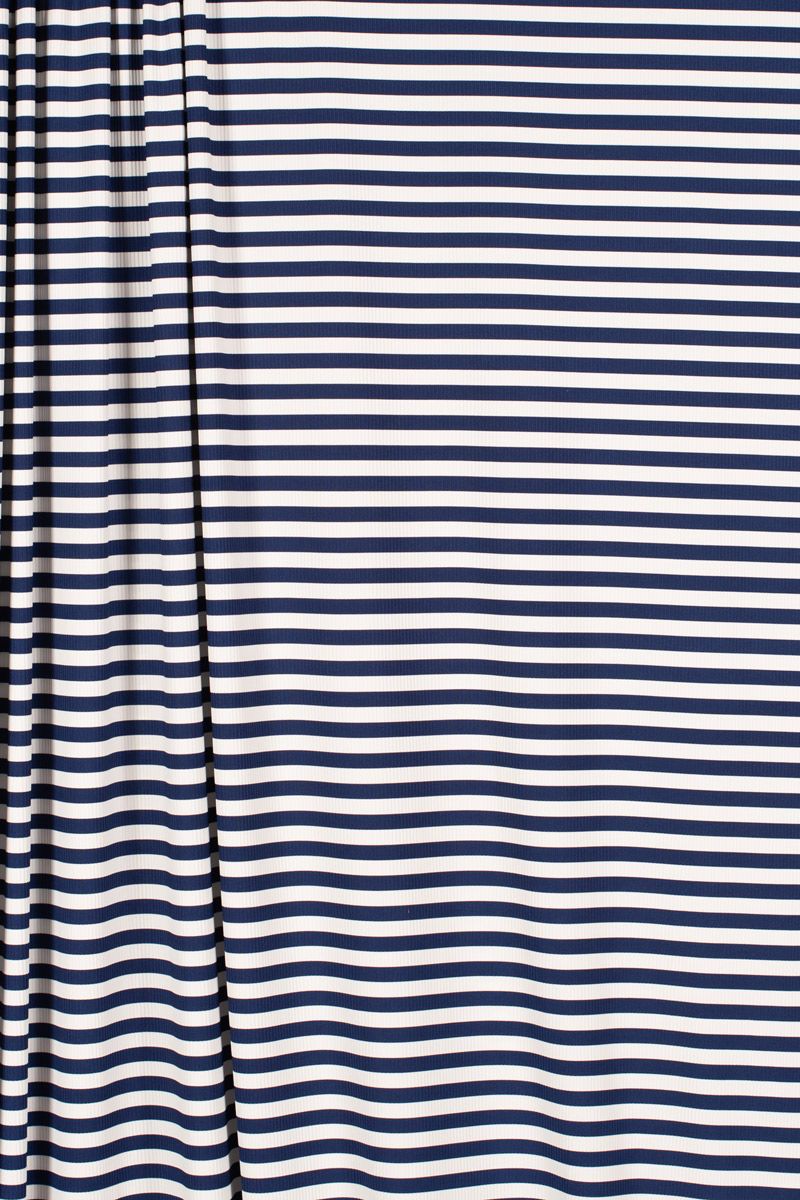 Rib Knit - Navy &amp; White Stripe