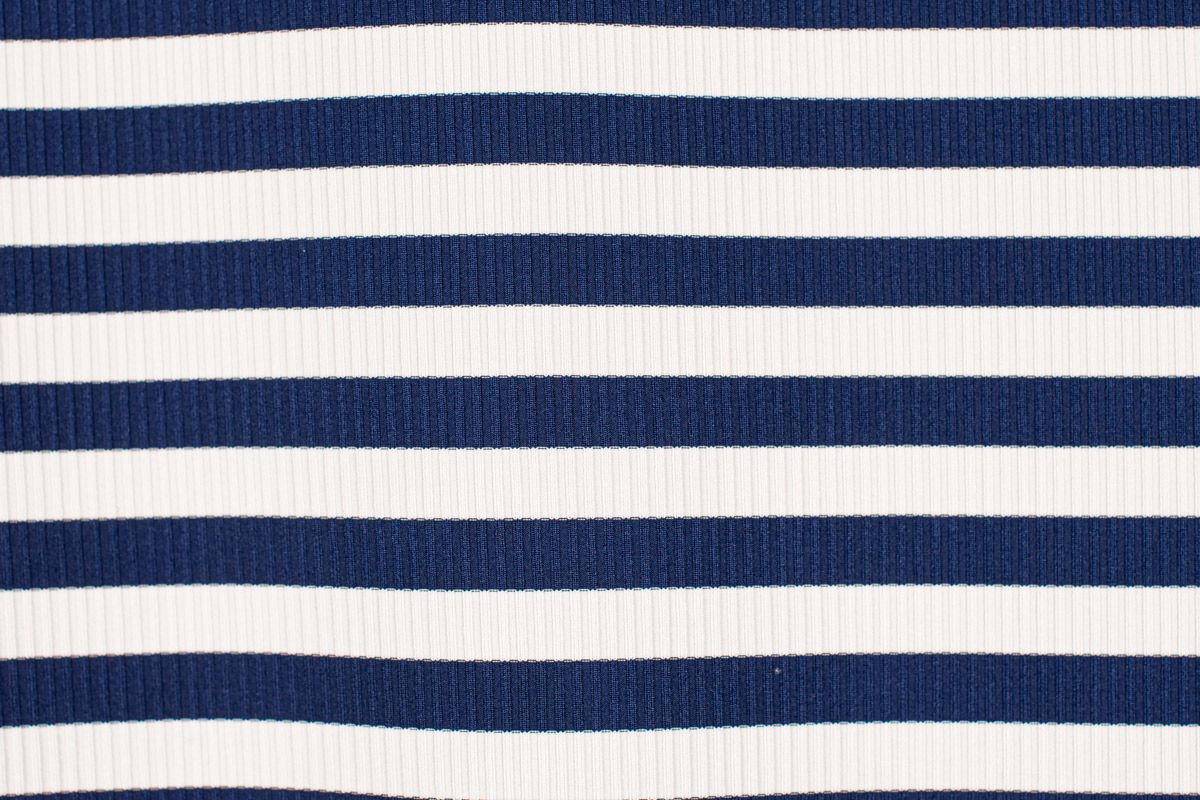 Rib Knit - Navy &amp; White Stripe
