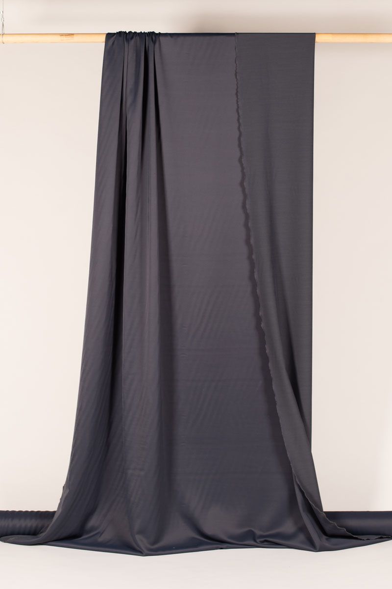 Wool/Silk Blend Satin - Blue Steel