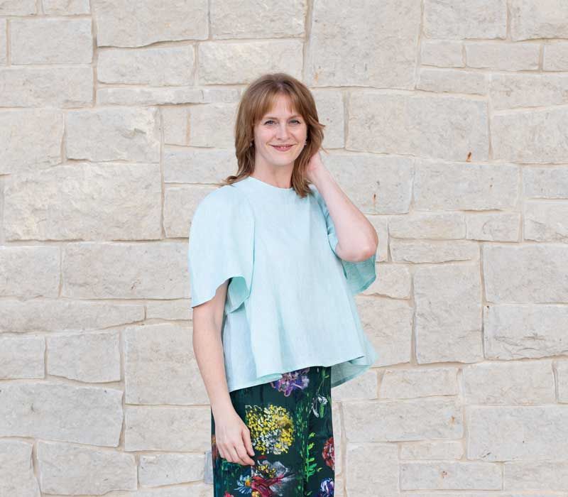 The Roma Top made in lightweight linen with rayon West End Pants