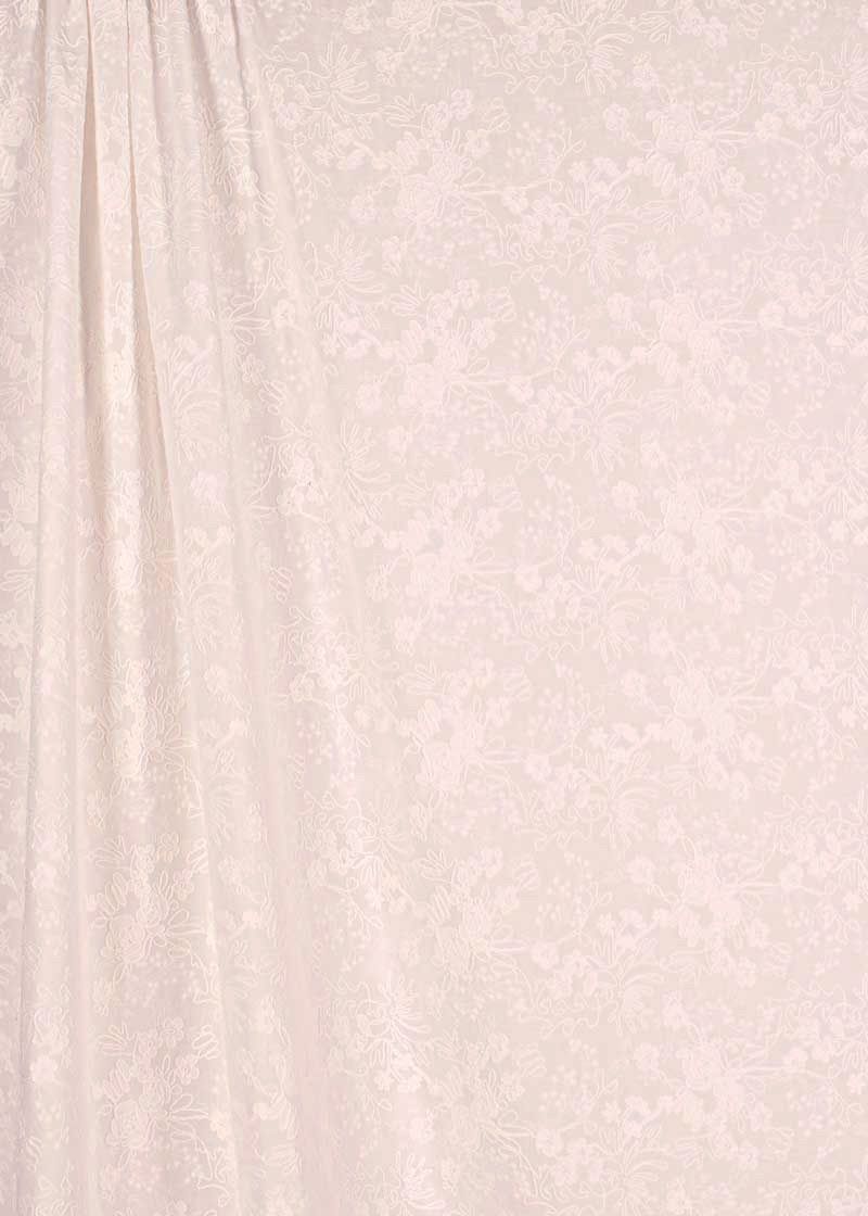 Embroidered Cotton - White Floral