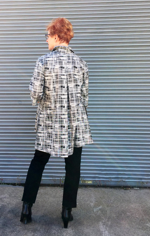 Back view of the Frankie Shirt made in a mid-weight cotton fabric. 