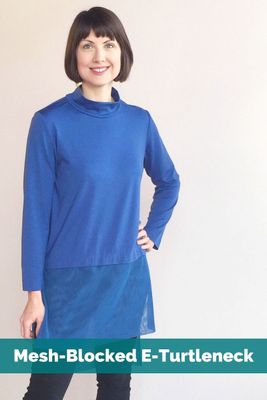 Mesh-Blocked eTee Turtleneck SC1711