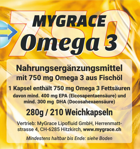 MYGRACE Omega 3-750 mit 210 Kapseln