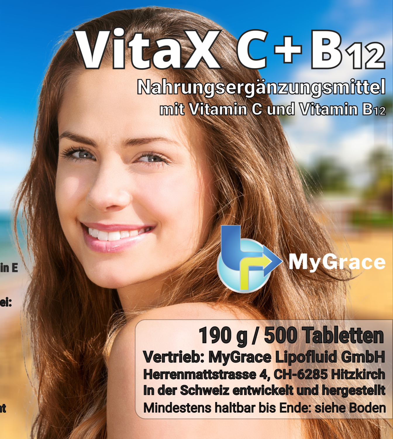 MyGrace VitaX C+B12, 500 Tabletten mit Vitamin C und B12