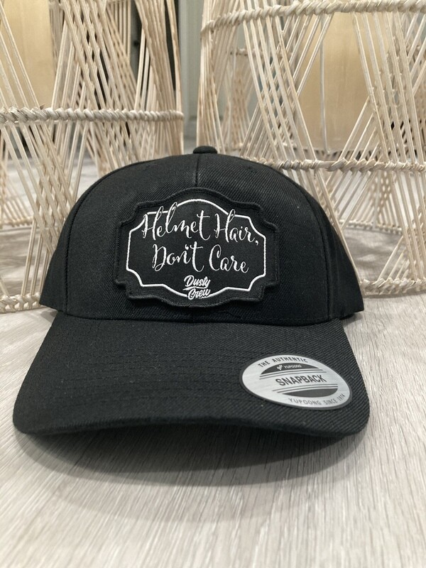 Helmet Hair Don't Care Curved Brim SnapBack Hat