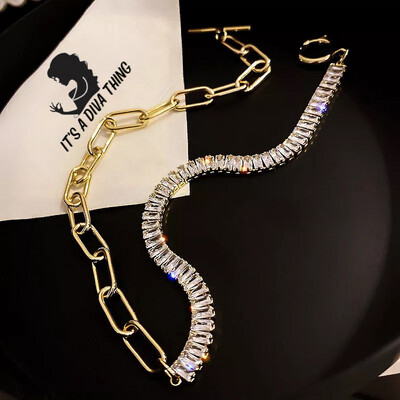 Crystal Gold Choker Necklace