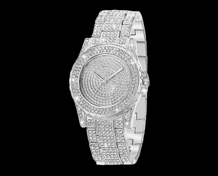 Luxe Silver Diamond Watch