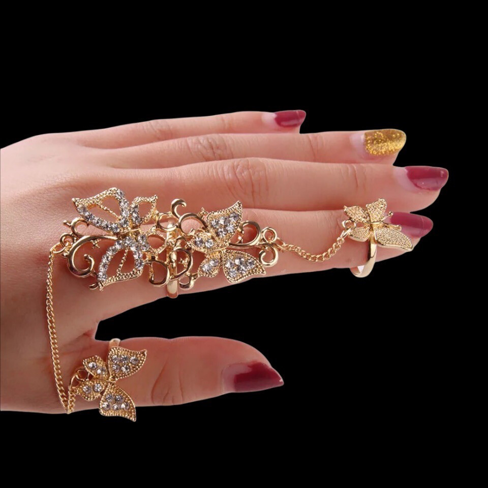Butterfly Vintage Double Finger Ring