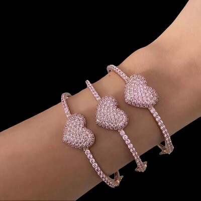 3 Pink Heart Bracelets