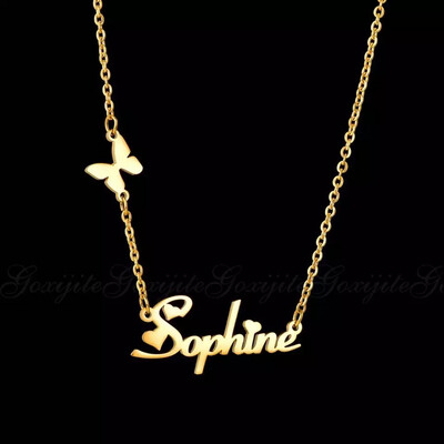 Name With Butterfly Necklace 
